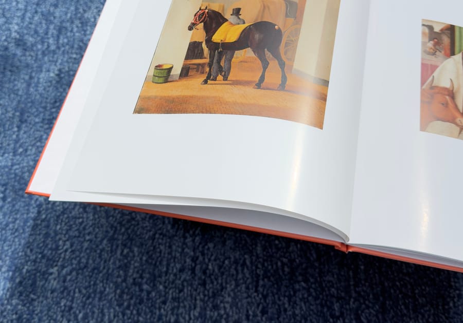 Pages being flipped, showing print quality